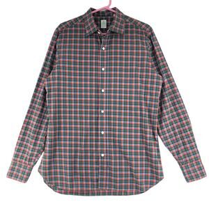 Finamore 1925 Napoli Mens Size L Button Down Shirt Collared Long Sleeve Plaid